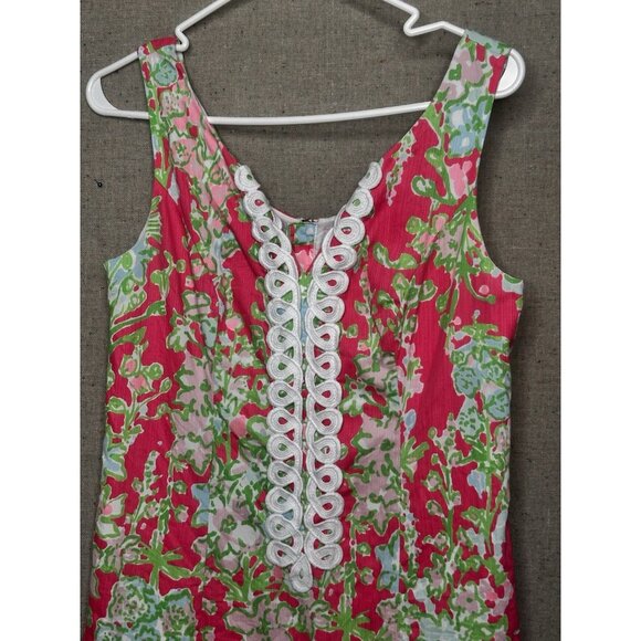 Lilly Pulitzer Cathy Shift Dress Flamingo Pink Southern Charm Lace Garden Party - Picture 4 of 14